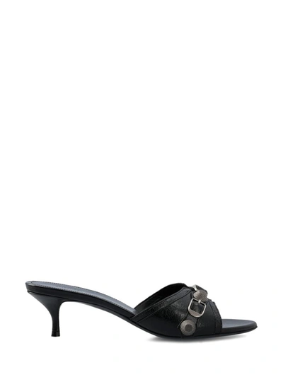 Balenciaga Sandals In Black/aged Nikel
