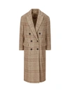 Brunello Cucinelli Checkered Buttoned Coat In Brown