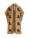 Burberry Equestrian Knight Knitted Poncho In Brown