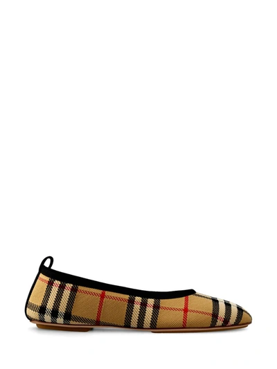 Burberry Check-print Ballerina Shoes In New