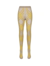 Burberry Check-pattern Wool-blend Tights In Limestone/ Mimosa