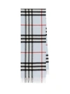 Burberry Checked Cashmere Scarf In Pale Blue
