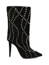 Christian Louboutin Elegant Calf Leather Boots For Women In Black