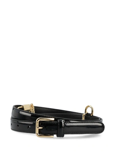 Dolce & Gabbana Charm Detailed Belt In Black