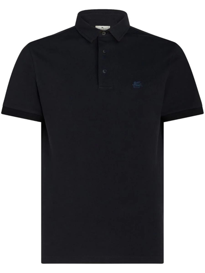 Etro T-shirts And Polos Black In Blue