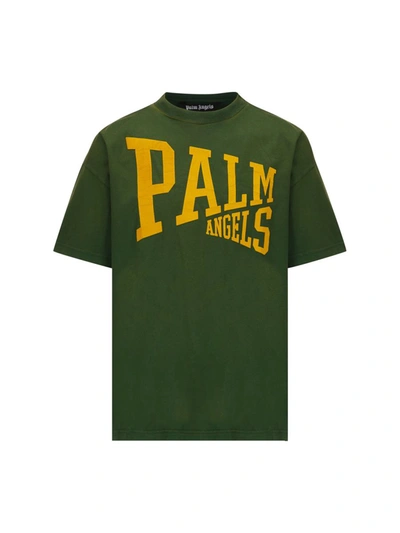 Palm Angels T-shirts And Polos In Green Gold