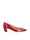 Roger Vivier Belle Vivier 45 Metal Buckle Pumps In Patent Leather In Dark Ruby