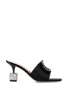 Roger Vivier Cube 75 Crystal-embellished Satin Mules In Black