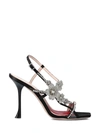 Roger Vivier 100 Bouquet Flower Satin Sandals In Black