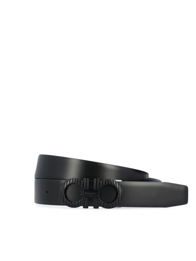 Ferragamo Salvatore  Belts In Black/blue Marine