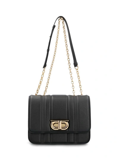 Ferragamo Leather Shoulder Bag In Nero