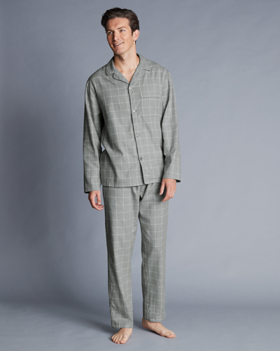 Charles Tyrwhitt Men's  Pyjama Set Check Print In Grey