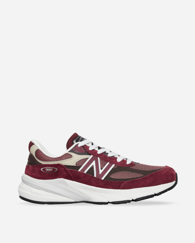 NEW BALANCE MADE IN USA 990V6 SNEAKERS BURGUNDY / TAN