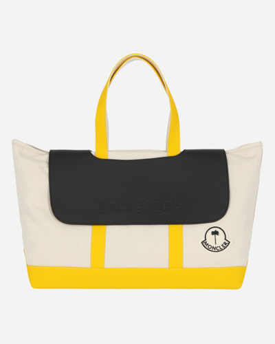 Moncler Genius Palm Angels Canvas Tote Bag Tan / Yellow In Beige