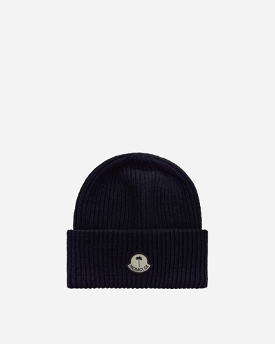 Moncler Genius Palm Angels Wool Beanie Navy In Blue