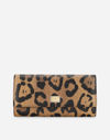 DOLCE & GABBANA LEOPARD-PRINT CRESPO CONTINENTAL WALLET WITH BRANDED PLATE