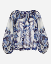 DOLCE & GABBANA MAJOLICA-PRINT CHIFFON BLOUSE