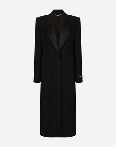 Dolce & Gabbana Black Slim Single-breasted Coat In Wool Blend
