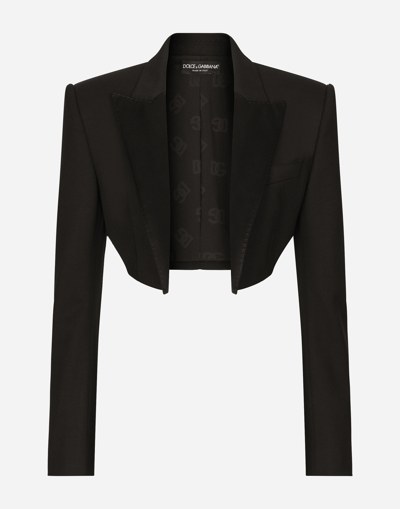 Dolce & Gabbana Twill Spencer Blazer In Schwarz