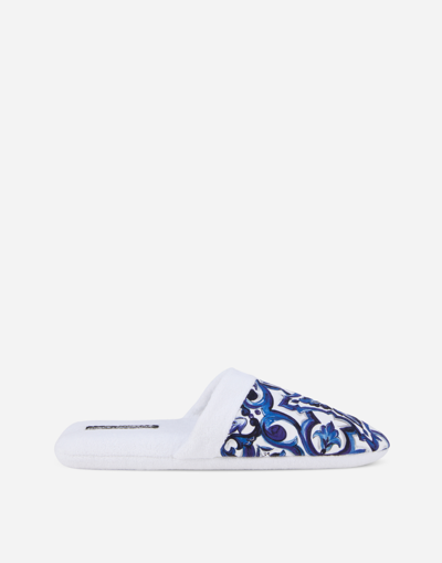 Dolce & Gabbana Blu Mediterraneo Slippers In Multicolor