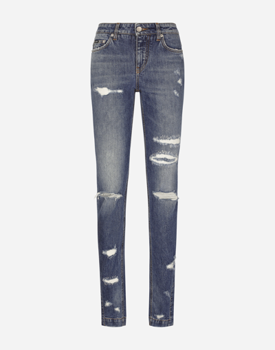 Dolce & Gabbana Girly Jeans With Ripped Details