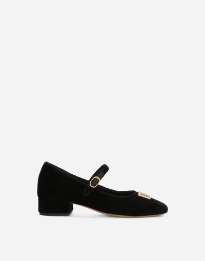 Dolce & Gabbana Velvet Mary Janes