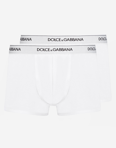 Dolce & Gabbana Bi-pack Boxers In Stretch Cotton