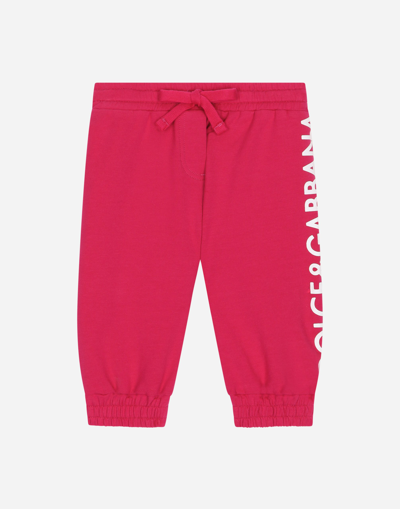 Dolce & Gabbana Babies' Logo Print Joggers In Red