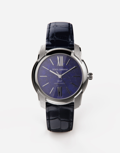 Dolce & Gabbana Dg7 Watch In Steel With Lapislazuli