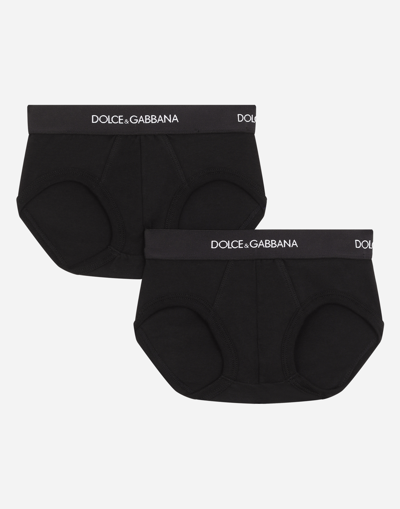 Dolce & Gabbana Jersey Briefs Two-pack With Branded Elastic