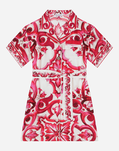 Dolce & Gabbana Majolica-print Silk Shirt Dress