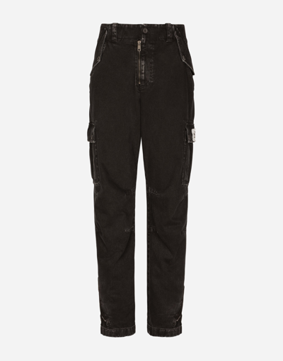 Dolce & Gabbana Garment-dyed Cotton Cargo Trousers