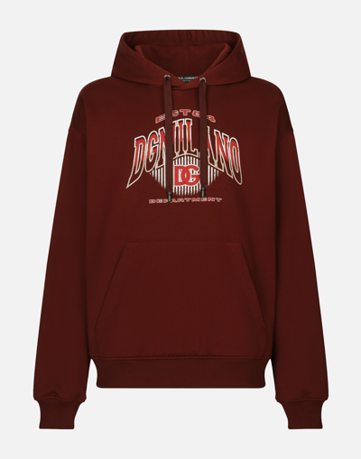 Dolce & Gabbana Jersey Hoodie With Dg Logo Print