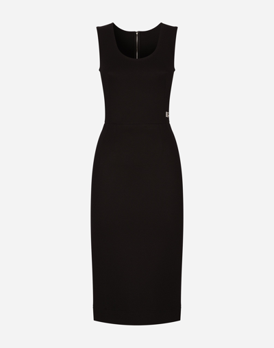 DOLCE & GABBANA SLEEVELESS MILANO RIB MIDI DRESS 