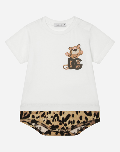 Dolce & Gabbana Baby Leopard-print Jersey Onesie