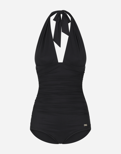 Dolce & Gabbana One-piece Swimsuit With Plunging Neckline
