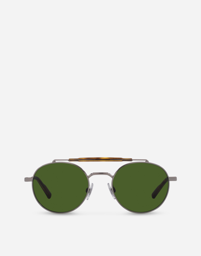 Dolce & Gabbana Diagonal Cut Sunglasses In Green