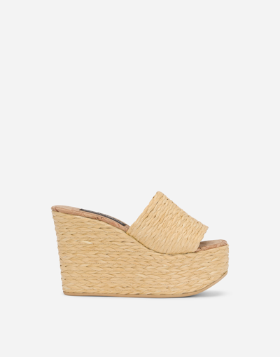 Dolce & Gabbana Espadrilles Mit Plateau In Natural Natural