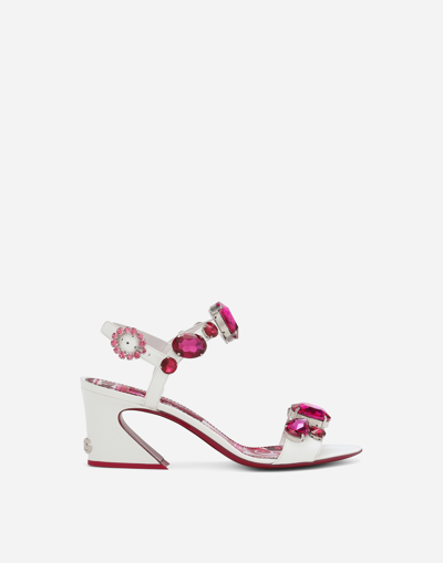 Dolce & Gabbana Patent Leather Sandals In Multicolor
