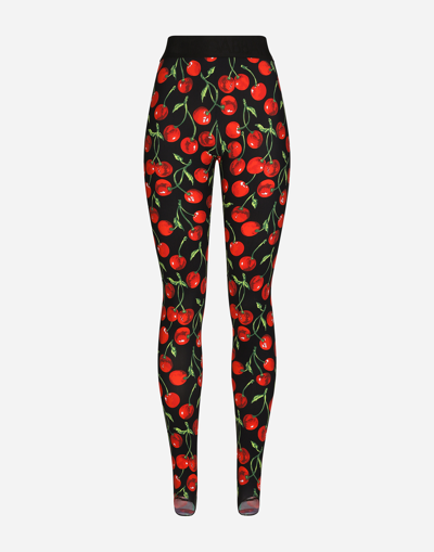 Dolce & Gabbana Cherry-print Technical Jersey Leggings