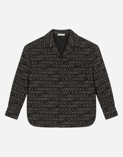 Dolce & Gabbana Kids' Denim Jacket With Jacquard Logo In Multi