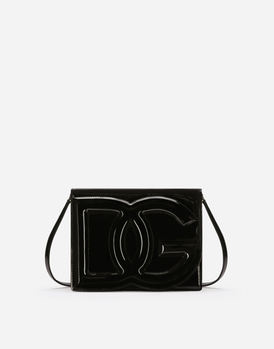 Dolce & Gabbana Patent Leather Crossbody Bag With Logo