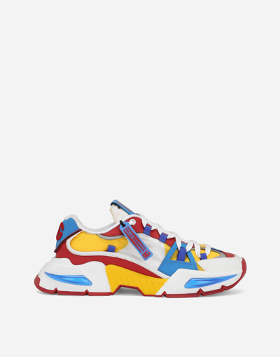 Dolce & Gabbana Mixed-material Airmaster Sneakers In White Multi