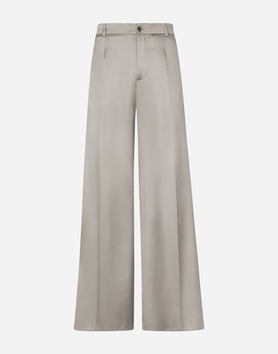 Dolce & Gabbana Wide-leg Stretch Silk Trousers