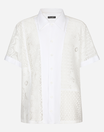 Dolce & Gabbana Hawaiian Shirt With Lace Inserts