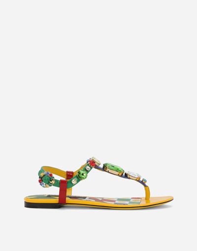 Dolce & Gabbana Patent Leather Thong Sandals