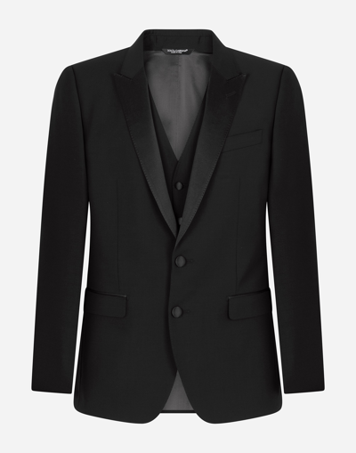 Dolce & Gabbana Single-breasted Wool Martini-fit Tuxedo Suit