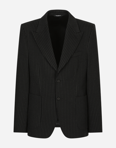 Dolce & Gabbana Pinstripe Stretch Jersey Jacket