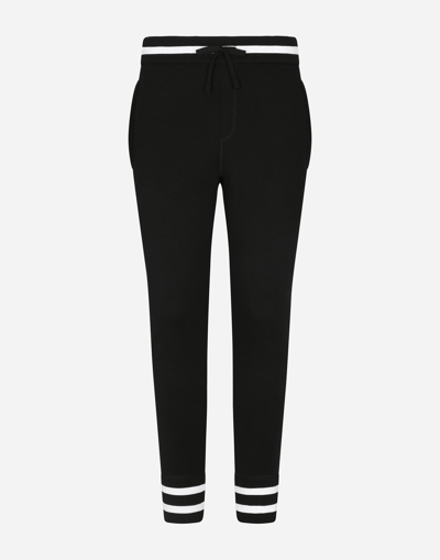 Dolce & Gabbana Wool Jogging Pants With Embroidery