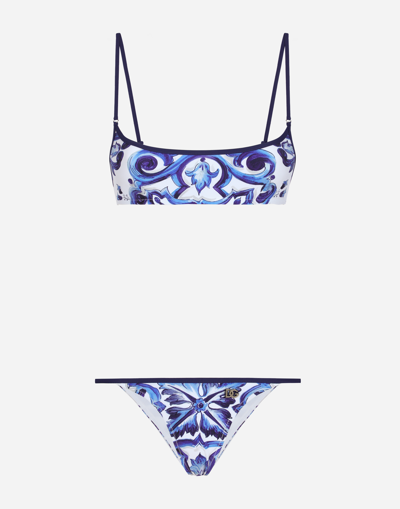 Dolce & Gabbana Baroque-print Bikini Set In Multicolor